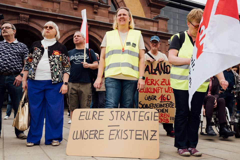 Proteste bei Zalando in Erfurt