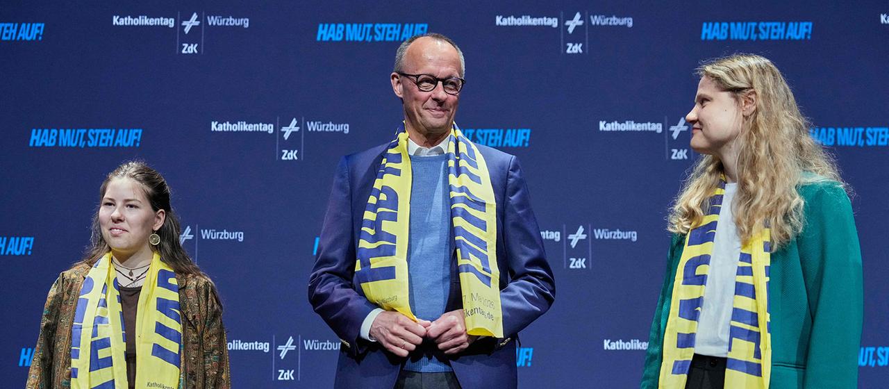 Bundeskanzler Merz: Kritik bei Katholikentag in Würzburg