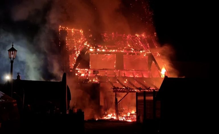 Großbrand in Beelitz: Gebäude nahe Waldgebiet zerstört