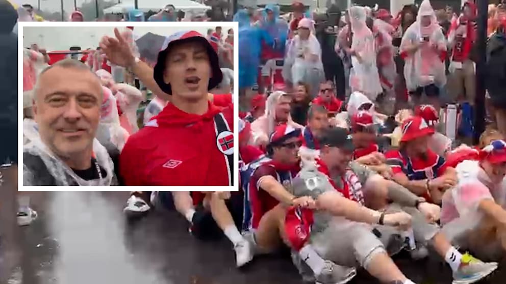 Feier mit norwegischen Fans in New Jersey