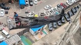 Gefährlicher Zwischenfall mit Arbeitskorb in China
