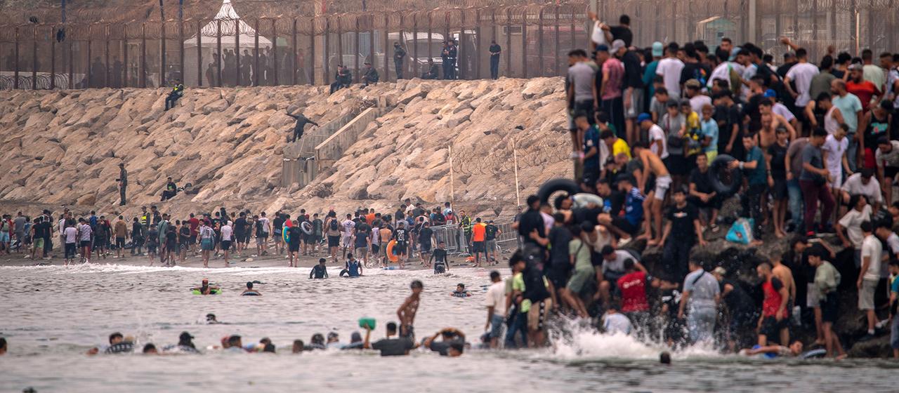 Migrantenansturm in die spanische Exklave Ceuta