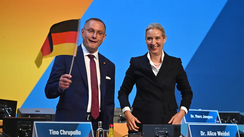 Parteitag der AfD in Erfurt: Weidel verbessert sich, Chrupalla verliert an Unterstützung