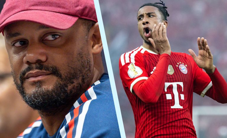 Trainer Vincent Kompany macht Jonas Urbig ein Kompliment