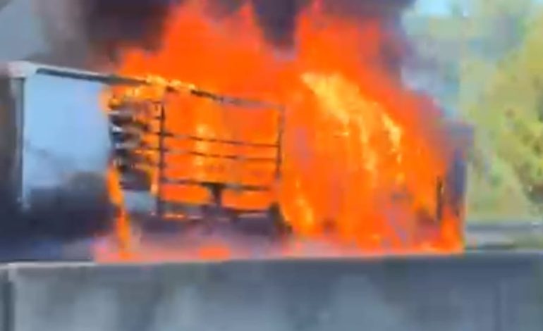 Lkw-Brand auf der A5 verursacht Stau