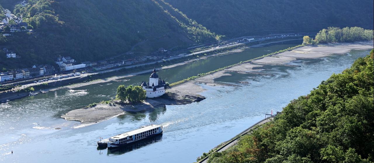 Warnung vor Zweiteilung des Rheins durch Niedrigwasser