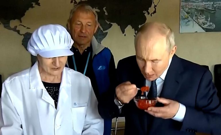 Putin genießt Kaviar während Marinemanöver, Ukraine greift Noworossijsk an