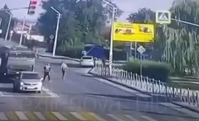 Russische Häftlinge während des Transports geflohen