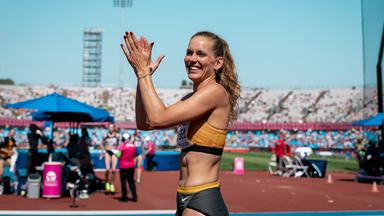 Christina Honsel greift im Hochsprung-Finale an