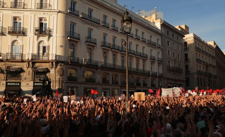 Proteste gegen Wohnungsnot in Madrid