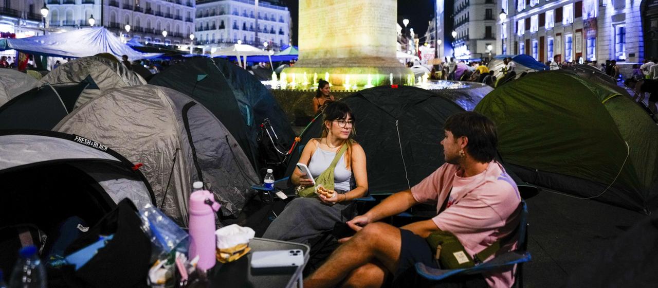 Proteste gegen Wohnungsnot in Madrid